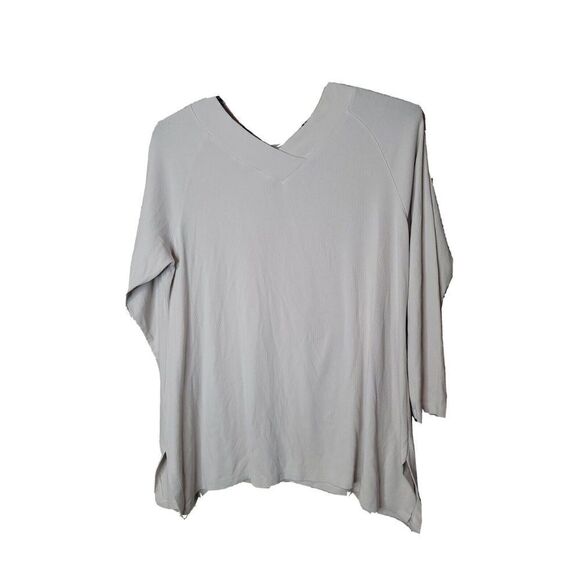 Soft Surroundings Double V Timely Tee Women's Shirt Tunic Plus Size 2X Cream t22 - Picture 2 of 8